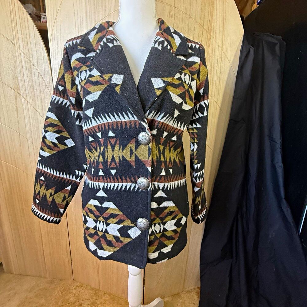 Cotton & Rye Women’s Small Southwestern Aztec Wool Blend Jacket Blazer Coat